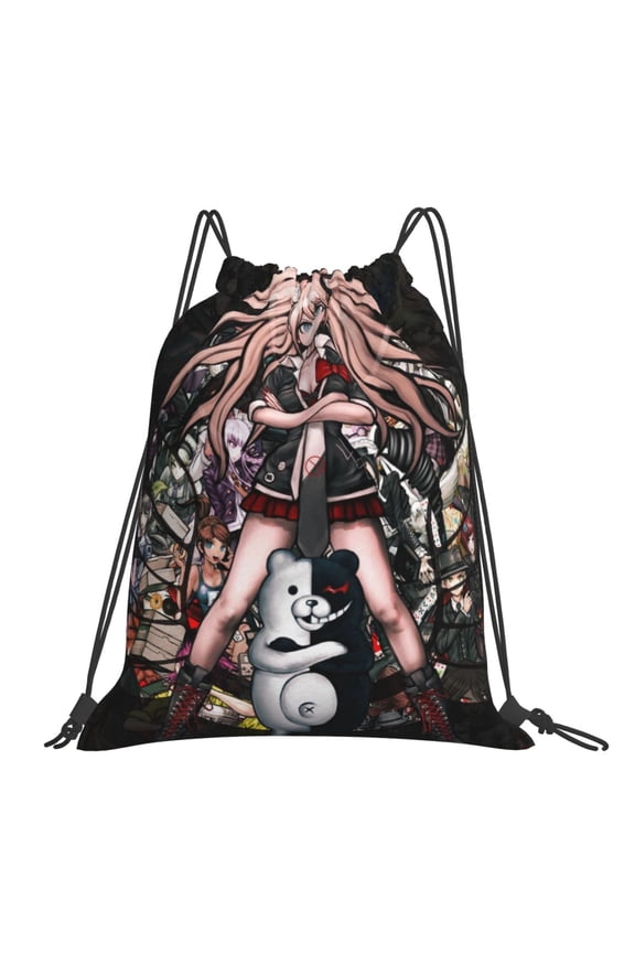Danganronpa Monokuma Drawstring Backpack Sport Gym Bag For Yoga Swimming Gymsack Sport Strap Pack Bag