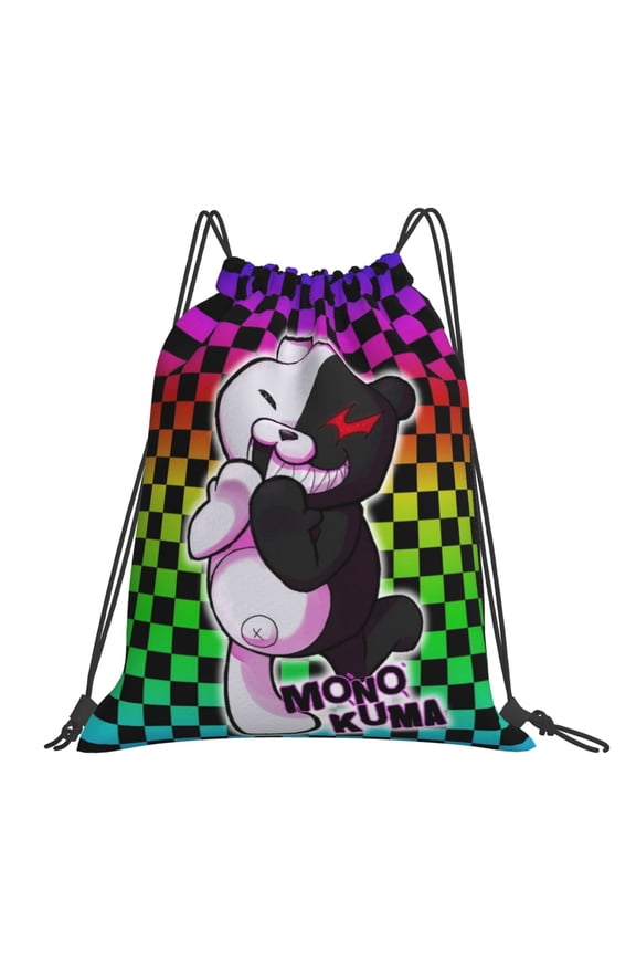 Danganronpa Monokuma Drawstring Backpack Sport Gym Bag For Yoga Swimming Gymsack Sport Strap Pack Bag