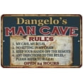 thumbnail image 1 of Dangelo's Man Cave Rules Chic Rustic Green Sign Home 8x12 Metal 108120049810, 1 of 1
