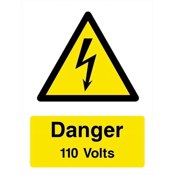 Danger 110 Volts Electrical Sign Safety & Warning Signs Metal Sign Tin Sign 8x12 Inch - Caution Safety Warning Security Signs Indoor & Outdoor Signs for Home, Office, Work