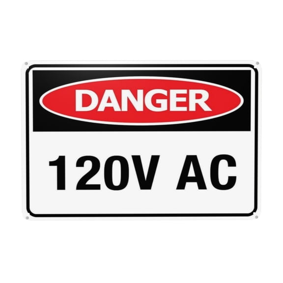 Danger 120V Ac Tin Sign Warning Metal Sign Vintage Sign Wall Decor for Home Farm Bar Coffee Shop Club Decoration 8x12 Inch