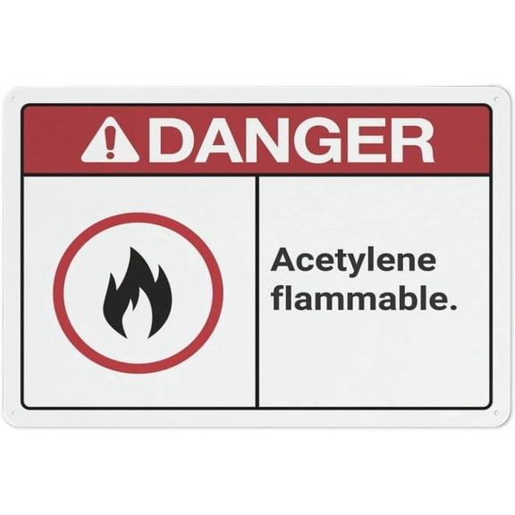 Danger Acetylene Flammable Sign Home Kitchen Farm Garden Garage Wall Decor 12X8Inch