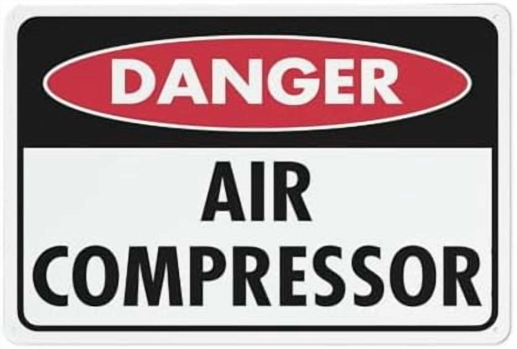 Danger Air Compressor Sign Warning Tin Sign Home Kitchen Farm Garden ...