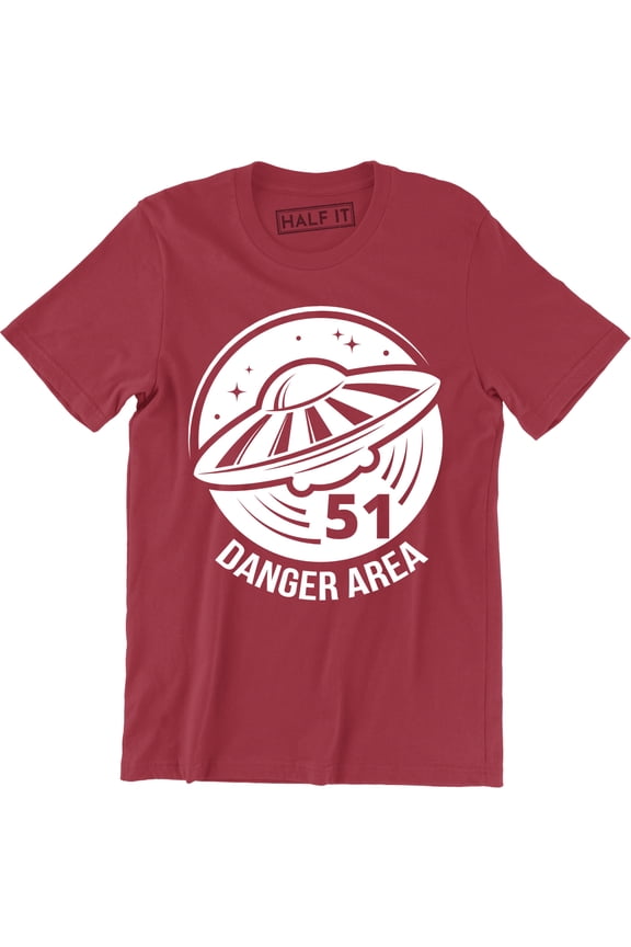 Danger Area 51 Aliens UFO Fit Flying Saucer Funny Sign Symbol Men's T-Shirt