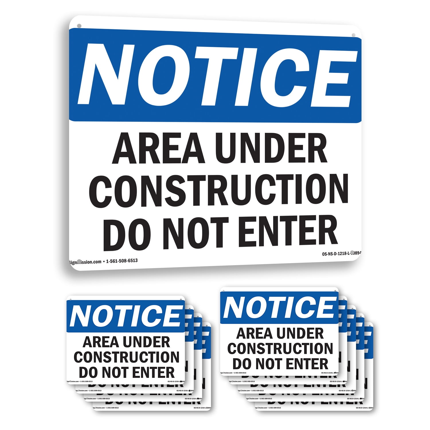 Danger Area Under Construction Do Not Enter OSHA Notice Rigid Plastic ...