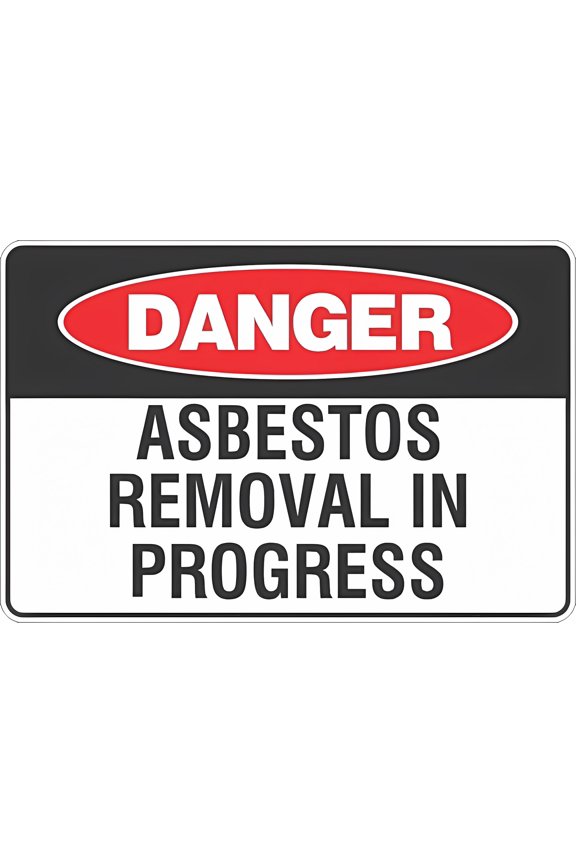 Danger Asbestos Removal In Progress Safety Sign - 8"x12" Metal Tin Wall Decor for Garage Man Cave