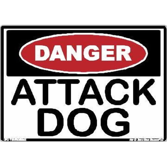 Danger Attack Dog Do Not Enter Animal Injury Death Warning Black Red White Rectangle Label Sticker Decal Made in America (3.5" x 5")