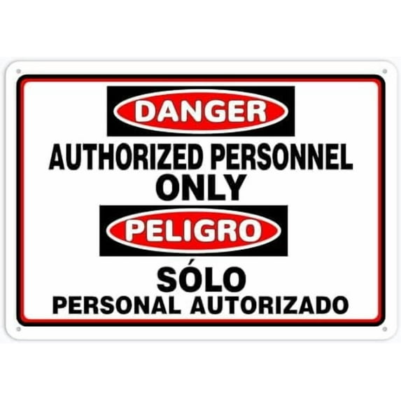 Danger Authorized Personnel Only Metal Tin Signs 12X8 Inch For Shop Yard Man Cave Garage Outdoor Funny Wall Decor Decorative Poster Plate