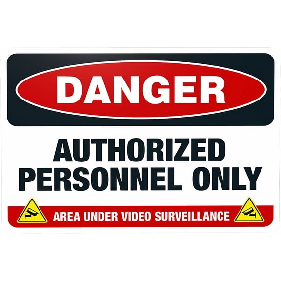 Danger Authorized Personnel Only Warning Sign 8"x12" - Do Not Enter Security Metal Sign for Home Business Outdoor Indoor Road Yard Garage Street Wall, Safety Caution Decor