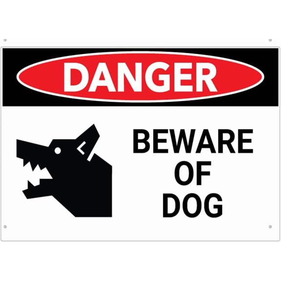 Danger Beware Of Dog Sign Outdoor Signs Aluminum 12X8 Inch Uv Ink Printed For House And Business