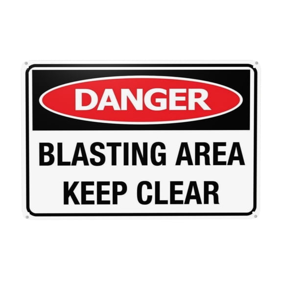Danger Blasting Area Keep Clear Tin Sign Warning Metal Sign Vintage Sign Wall Decor for Home Farm Bar Coffee Shop Club Decoration 8x12 Inch