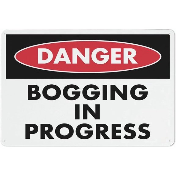 Danger Bogging In Progress Reflective Aluminum Sign - 8"x12", UV Protected, Waterproof, 4 Pre-Drilled Holes - Rural Road, Construction Site, Muddy Area, Farm