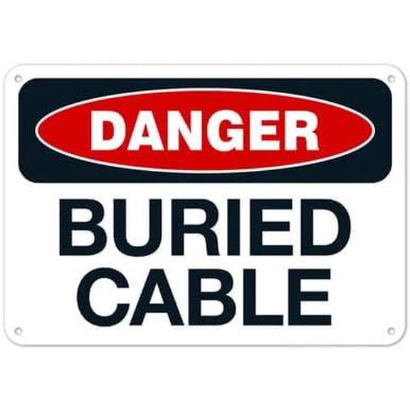 Danger Buried Cable OSHA Sign FacilitySign NO.27832 8x12 Inch - Clear Warning for Home & Business Use Wall Decor Metal Tin Sign