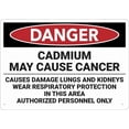 thumbnail image 1 of Danger Cadmium Cancer Risk Sign - 12×8 Inches, Aluminum UV-Ink Printed, House Business Safety Decor, 1 of 6
