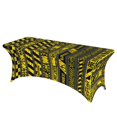 thumbnail image 1 of Danger Caution Warning Police Stripe Stretch Rectangular Table Cover 6FT Elastic Fitted Tablecloth for Parties, Weddings, Banquets, 1 of 4