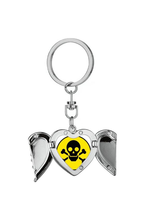 Danger Checal Toxic skull Symbol Heart Angel Wing Key Chain Holder