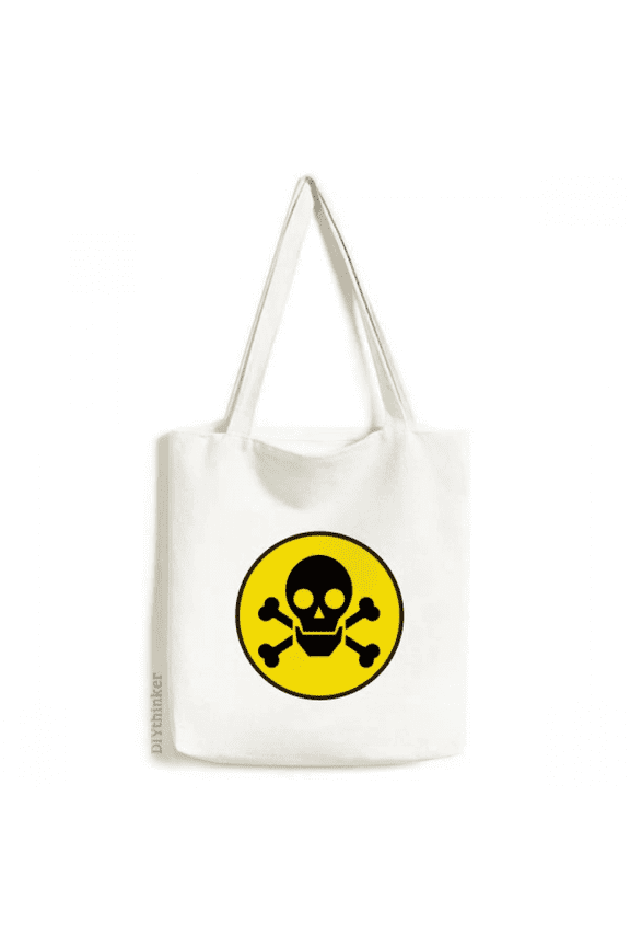 Danger Checal Toxic skull Symbol Tote Canvas Bag Shopping Satchel Casual Handbag