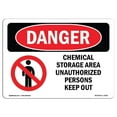 thumbnail image 1 of Danger Chemical Storage Area Keep Out OSHA Decal Sign, 1 of 1