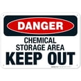 thumbnail image 1 of Danger Chemical Storage Area Keep Out Sign, OSHA Danger Sign, 10x7 Aluminum, 1 of 1