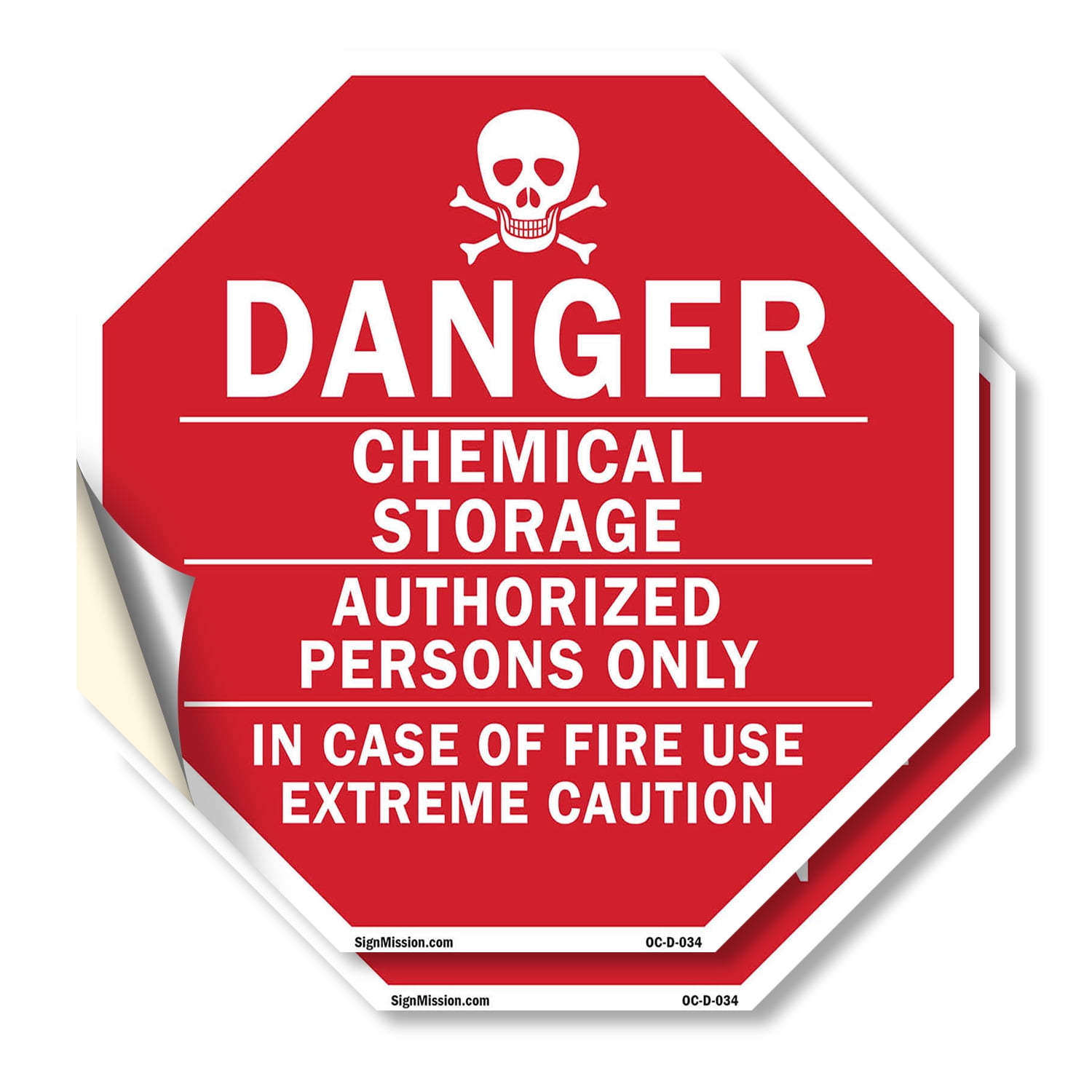 Danger Chemical Storage Authorized Persons Only in Case of Fire Use ...