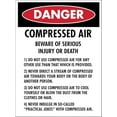 thumbnail image 1 of Danger Compressed Air Guidelines Sign Metal Tin Sign 12X8 Inches, 1 of 4