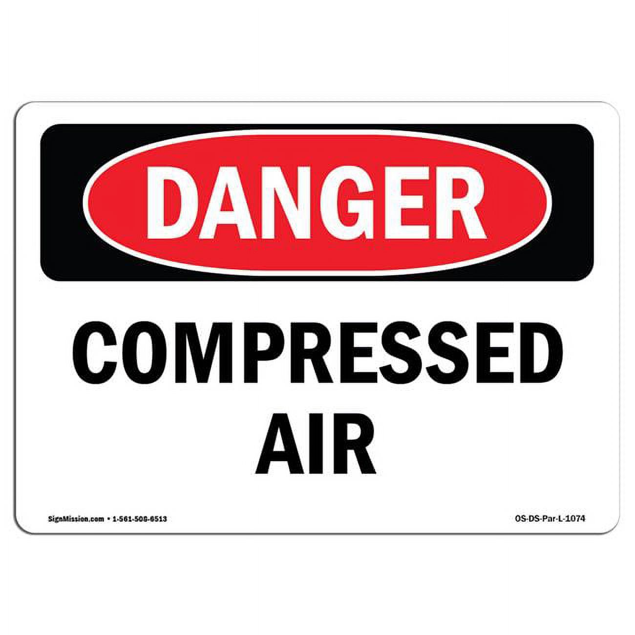 Danger Compressed Air OSHA Decal Sign