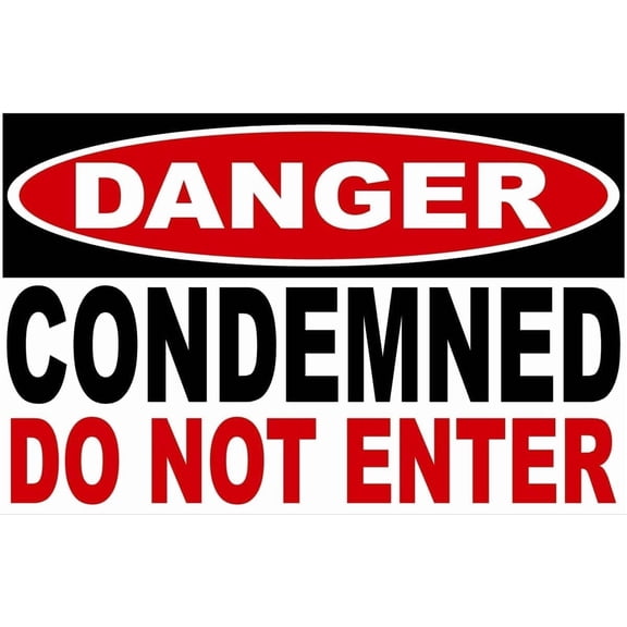 Danger Condemned Do Not Enter Sign – 8x12 Inch RustFree Aluminum,HighVisibility & Weatherproof,Safety Warning for Construction Sites or Restricted Areas