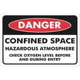 thumbnail image 1 of Danger Confined Space Hazardous Atmosphere Check Oxygen Warning Tin Sign 8"x12" - Home Kitchen Farm Garden Garage Wall Decor, 1 of 6
