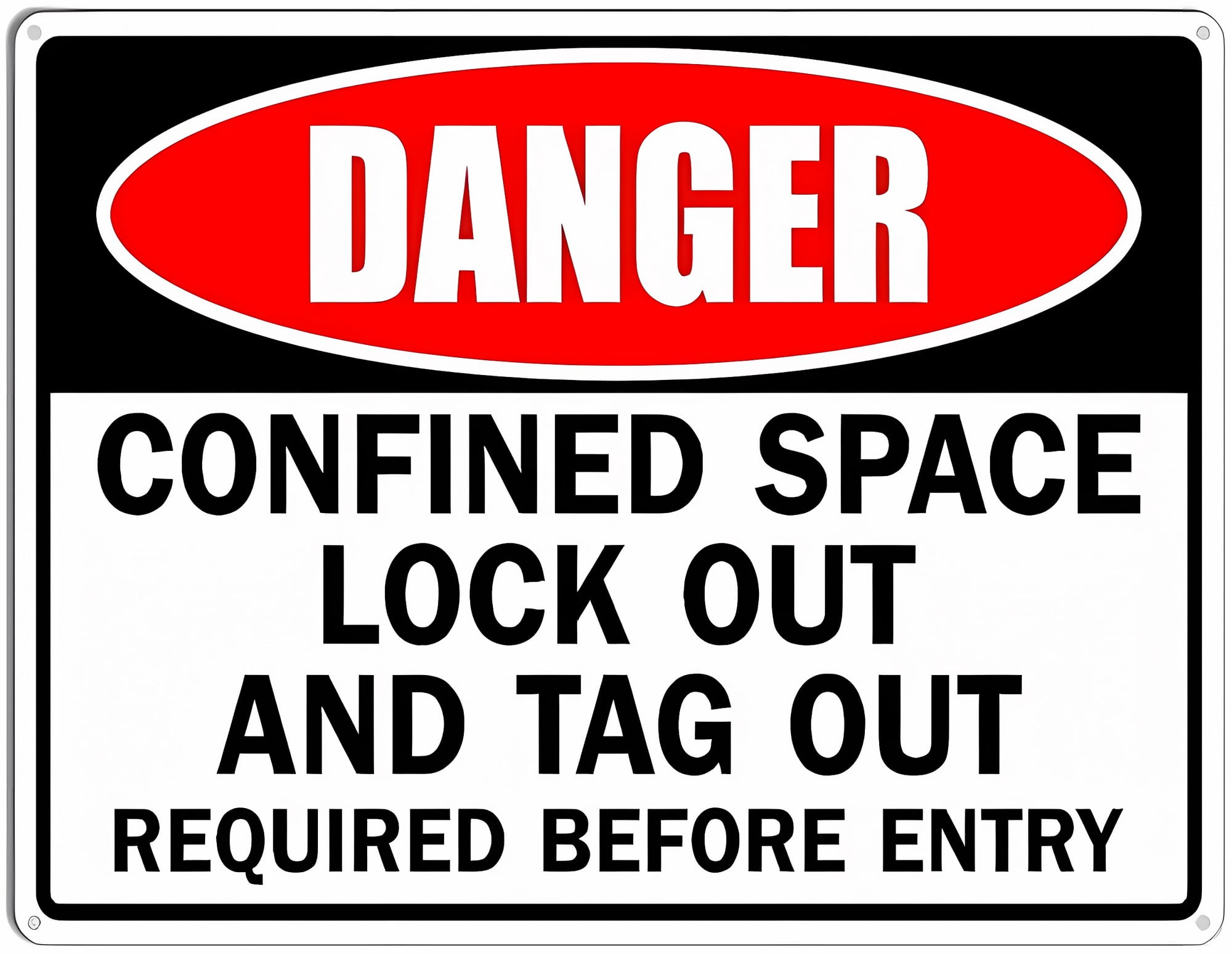 Danger Confined Space Lock Out and Tag Out Required Sign - 8