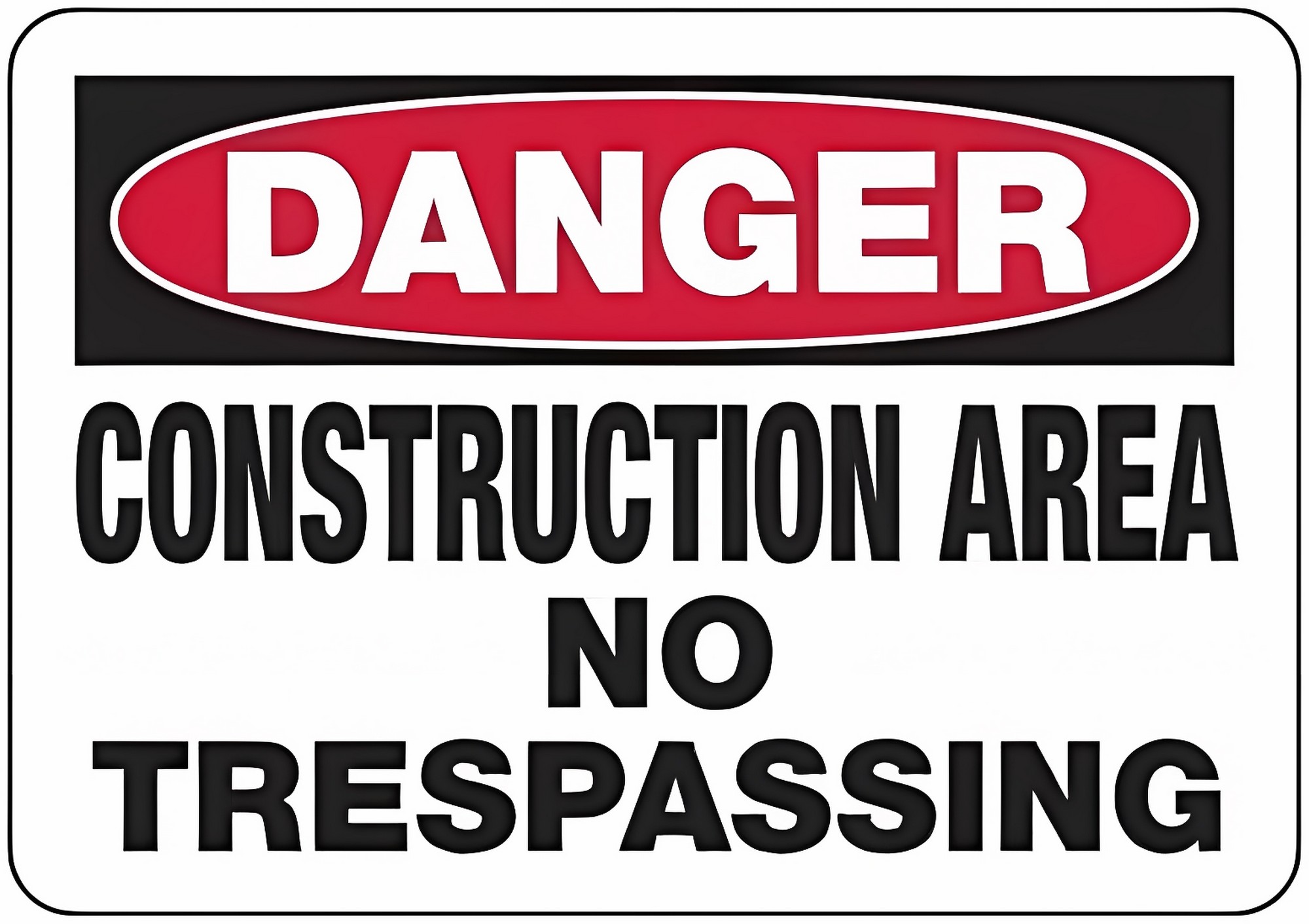 Danger - Construction Area No Trespassing Metal Tin Sign 8"x12" - OSHA ...