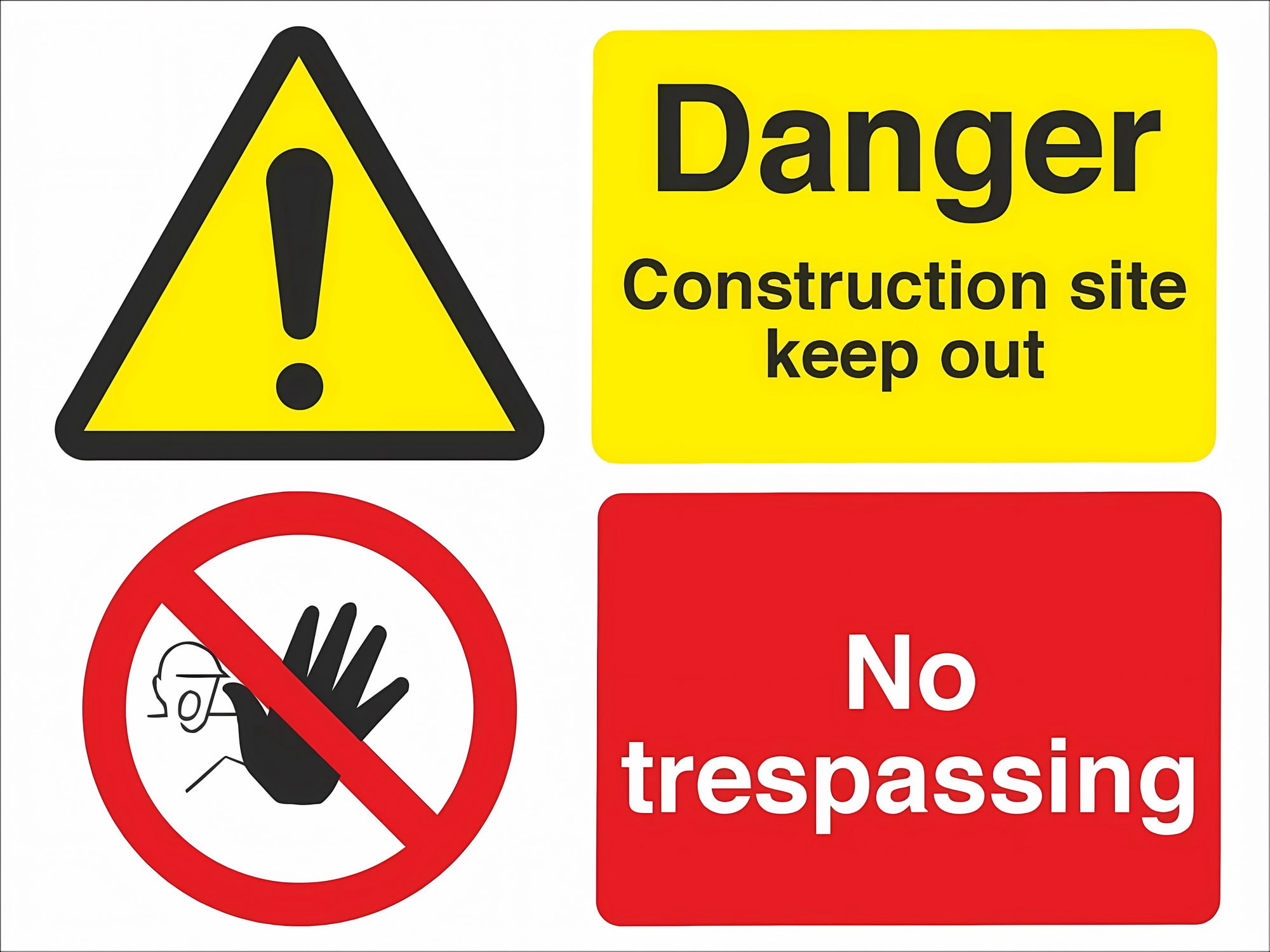 Danger Construction Site Keep Out No Trespassing Metal Sign 8"x12 ...