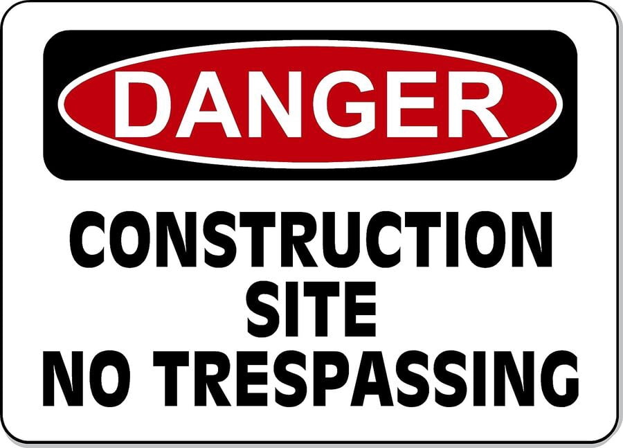 Danger Construction Site No Trespassing Safety Sign Decal Metal ...
