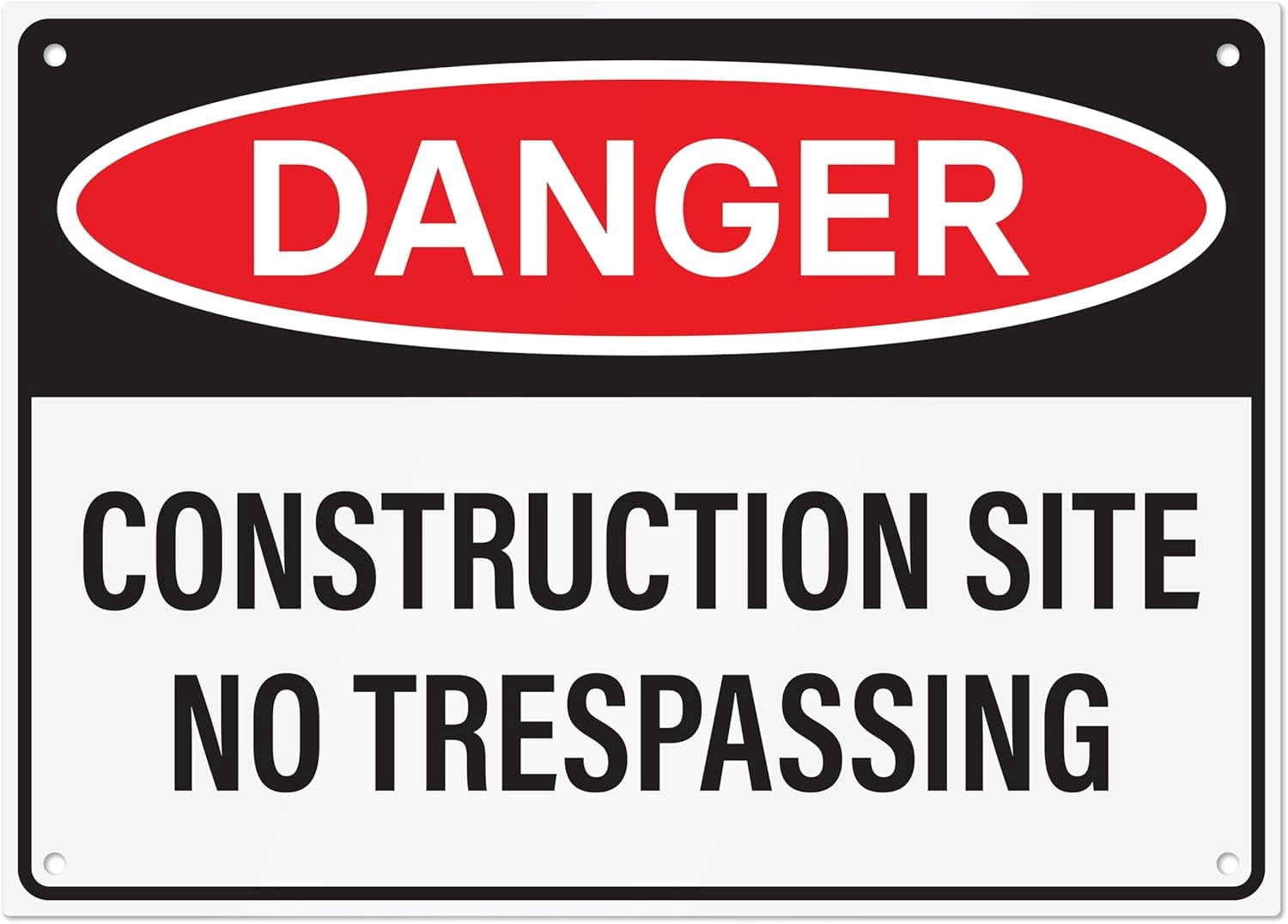 14x10 Sign Danger Construction Site Sign 14x10 Inch, Aluminum Sign for ...