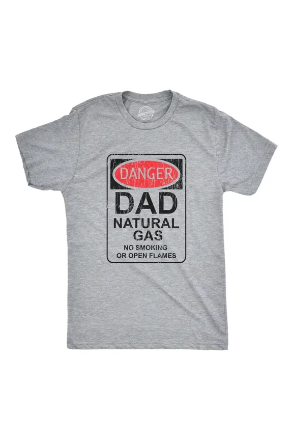 Danger Dad Natural Gas T Shirt Funny Farting Father Warning Sign Tee Unisex S-5XL Hot Trending Shirt, Vintage Birthday Gift