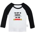 thumbnail image 1 of I'm Not In Danger, I'm The Danger Funny T shirt For Baby, Newborn Babies T-shirts, Infant Tops, 0-24M Kids Graphic Tees Clothing (Long Black Raglan T-shirt, 18-24 Months), 1 of 4