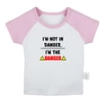thumbnail image 1 of I'm Not In Danger, I'm The Danger Funny T shirt For Baby, Newborn Babies T-shirts, Infant Tops, 0-24M Kids Graphic Tees Clothing (Short Pink Raglan T-shirt, 0-6 Months), 1 of 4