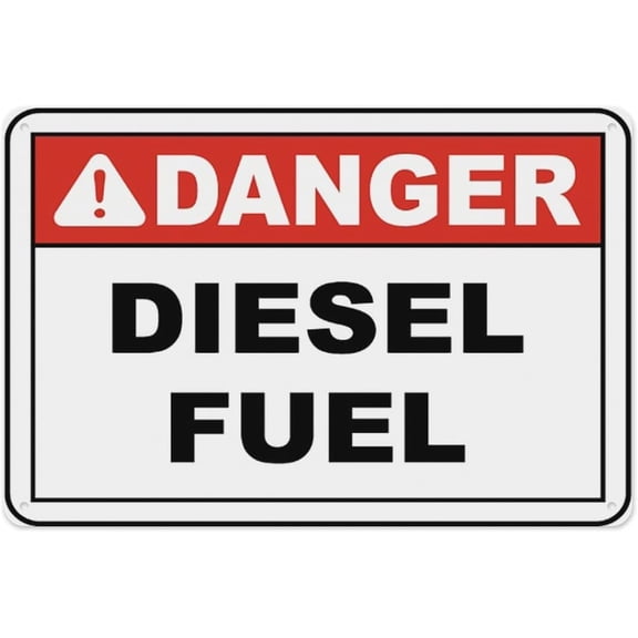 Danger Diesel Fuel Sign 8"x12" - Aluminum Tin Warning for Home Outdoor Garden, High-Visibility Fire Hazard Decor for Storage