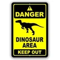 thumbnail image 1 of Danger - Dinosaur Area Jurassic Keep Out Park Rex Vintage Metal Tin Sign Retro Tin Plate Sign Wall Art Decor 20*30cm (green,20x30cm), 1 of 7
