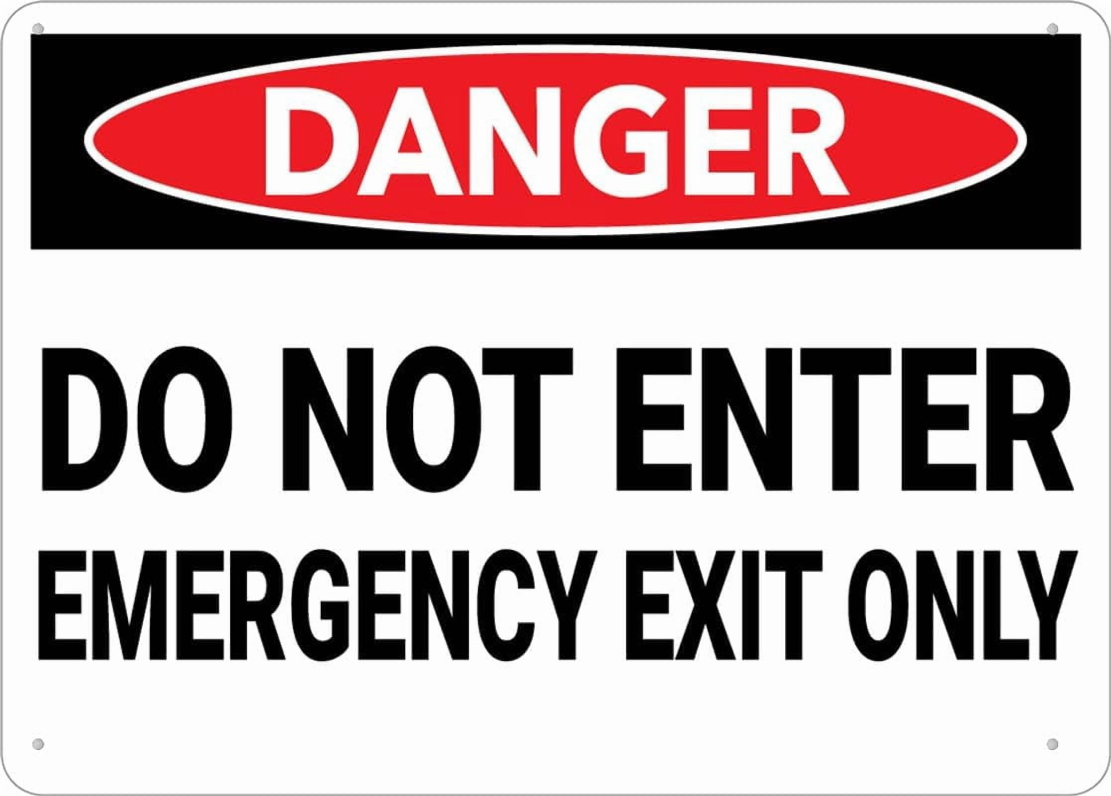 Danger Do Not Enter Emergency Exit Only Sign Signs Outdoor, Uv Printed ...