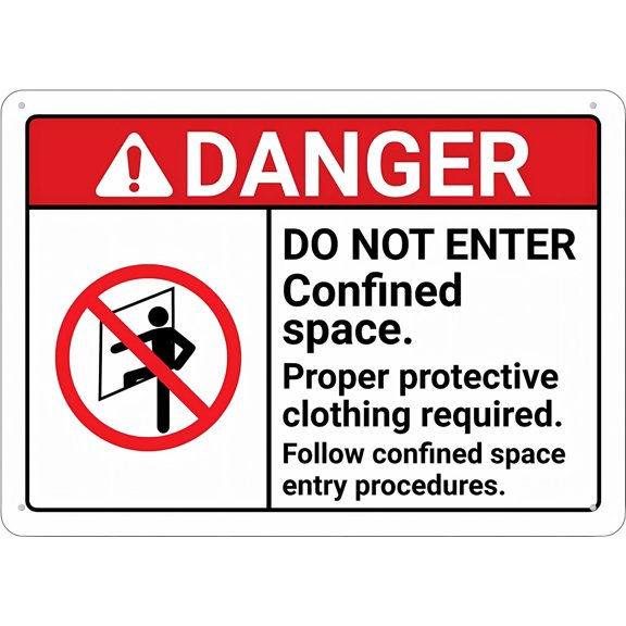 Danger Do Not Enter Procedures Required Sign, 8"x12" Outdoor Metal Sign, Safety Sign for Business Workplace Office Home Garden