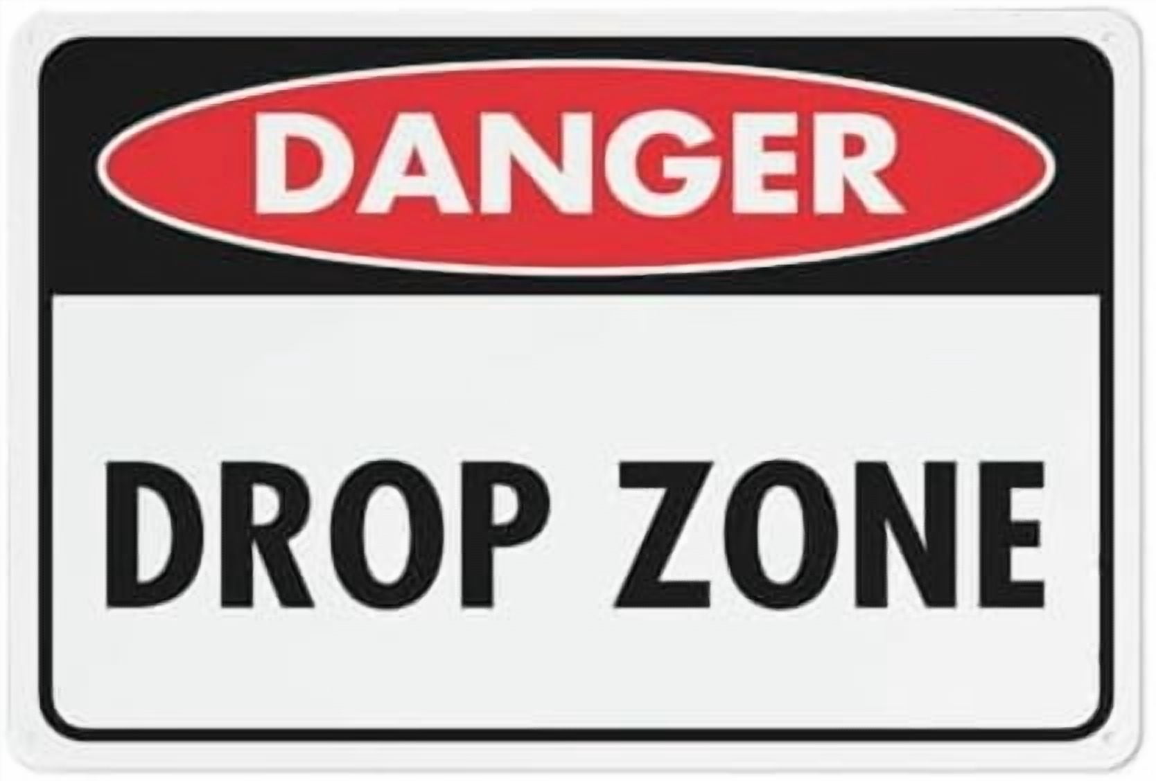 Danger Drop Zone Sign Signs Outdoor, Uv Printed Aluminum 12 X 8 In ...