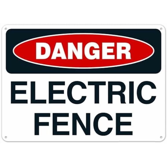 Danger Electric Fence Sign Property Signs, Facility Signs Metal Sign NO.28780 Metal Tin Sign 8x12 Inch - Clear Warning for Home & Business Use
