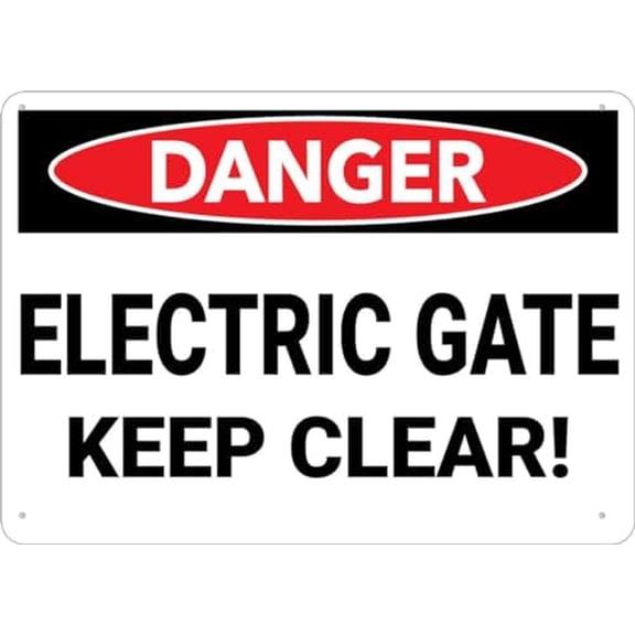 Danger Electric Gate Keep Clear Sign 12X8 Inch Aluminum Uv Ink Printed For House And Business