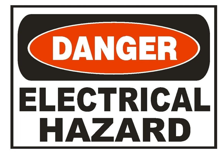 Danger Electrical Hazard Electrician Safety Sign metal aluminium Wall ...