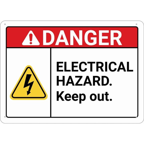 Danger Electrical Hazard Keep Out Sign Outdoor Signs Aluminum 12X8 Inch Uv Ink Printed For House And Business