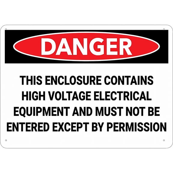 Danger Electrical High Voltage Permission Aluminum Sign 8"x12" - UV Ink Printed Outdoor Sign for House Business