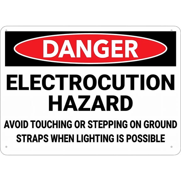 Danger Electrocution Hazard Avoid Touching Sign 8"x12" Rust Free Aluminum - UV Ink Printing, Indoor Outdoor Use