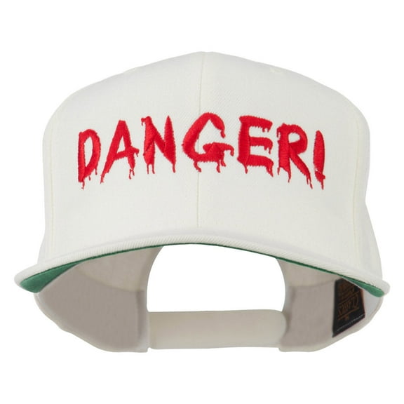 Danger Embroidered Snapback Cap - Natural OSFM