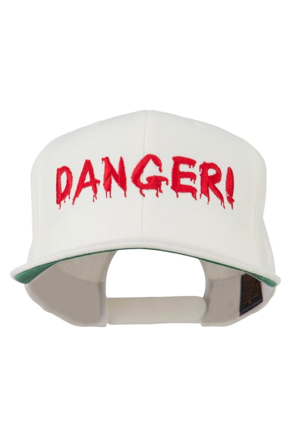 Danger Embroidered Snapback Cap - Natural OSFM