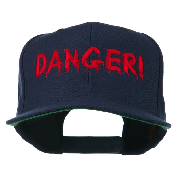 Danger Embroidered Snapback Cap - Navy OSFM